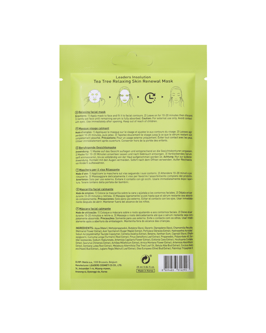 Tea Tree Relaxing Skin Renewal Mask Sheet Mask LEADERS