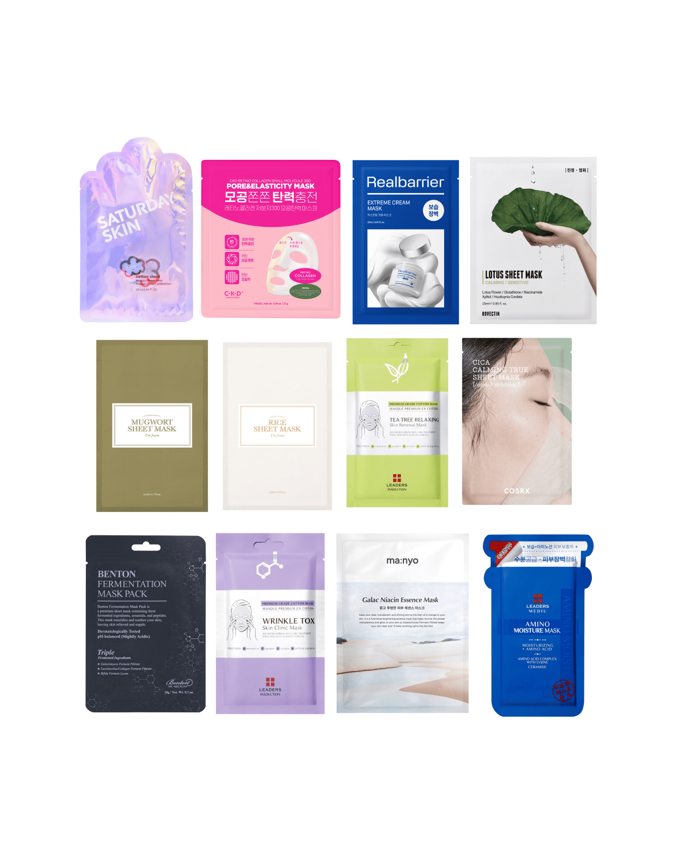 12 days Of Sheet Masks Set Skincare Set Soko Glam