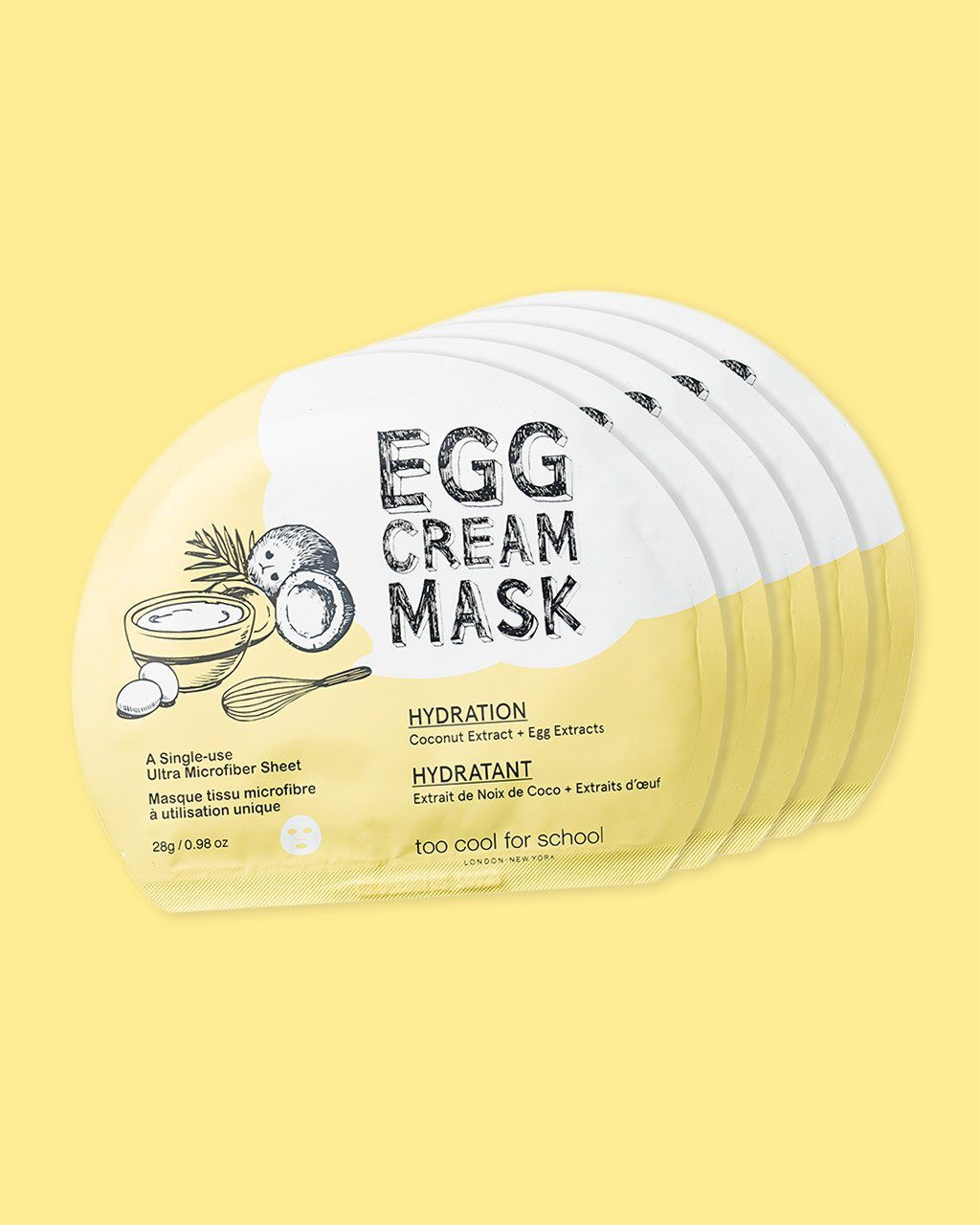 Egg Cream Mask Hydration Set (5 pack) Sheet Mask TOO COOL FOR SCHOOL 