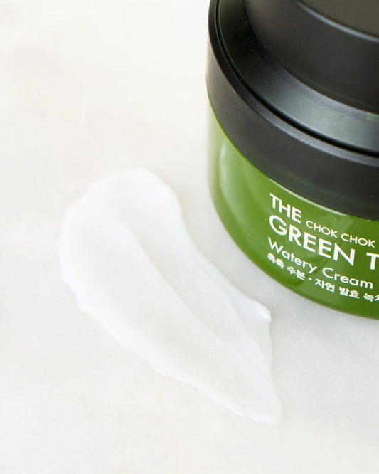 Tony Moly Chok Chok Green Tea Watery Cream - white cream texture