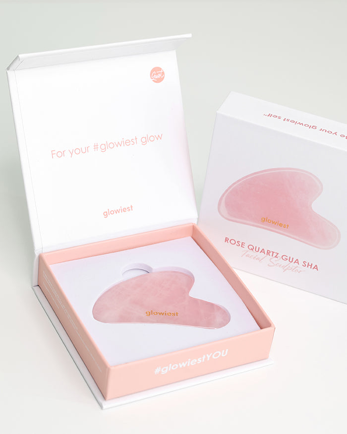 Rose Quartz Gua Sha Image with Packaging