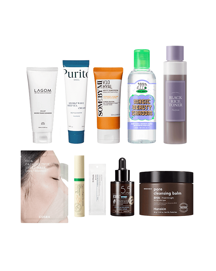10-Step Korean Skincare Routine Set (Combination Skin Type)