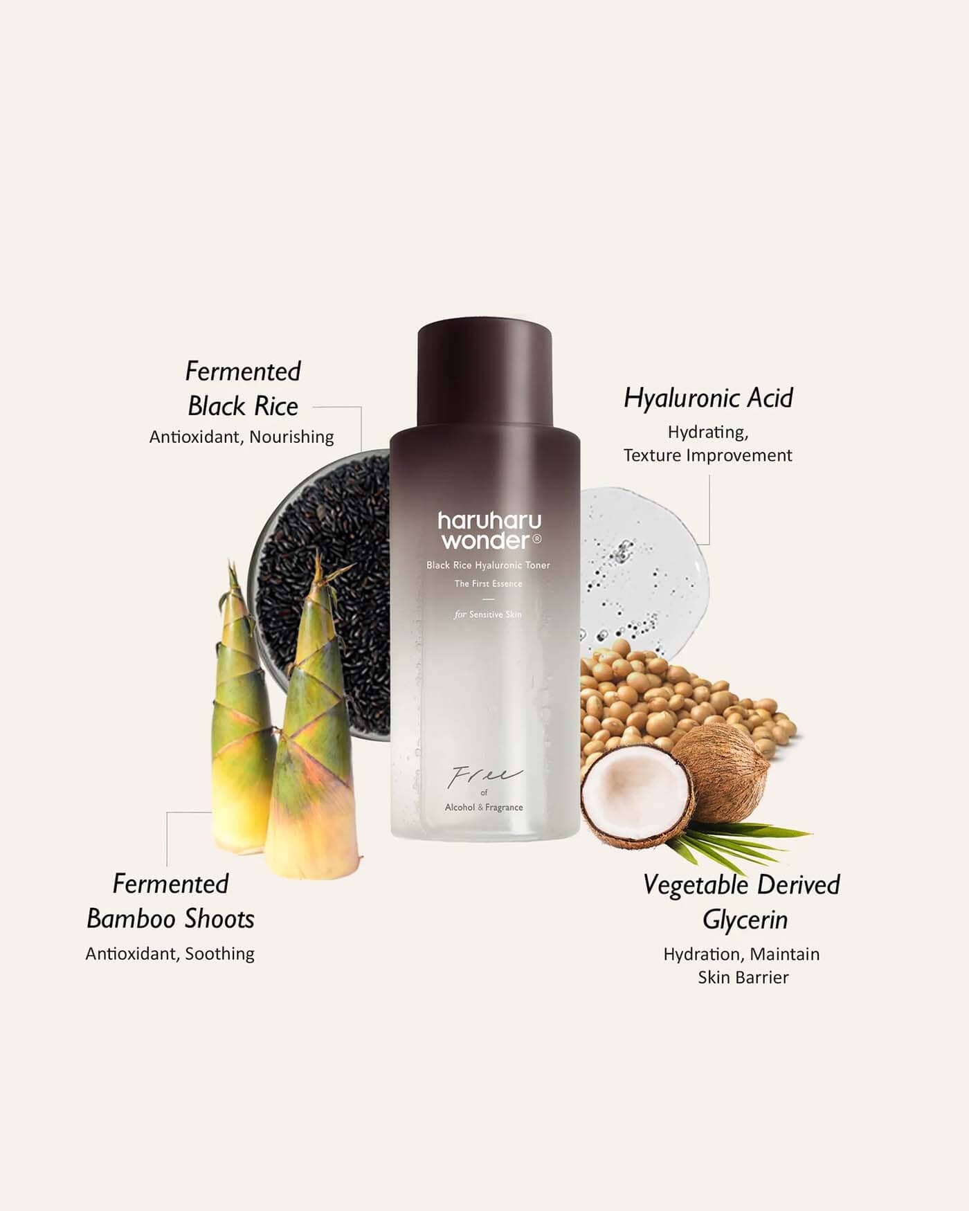 HaruHaru Wonder Black Rice Hyaluronic Toner For Sensitive Skin