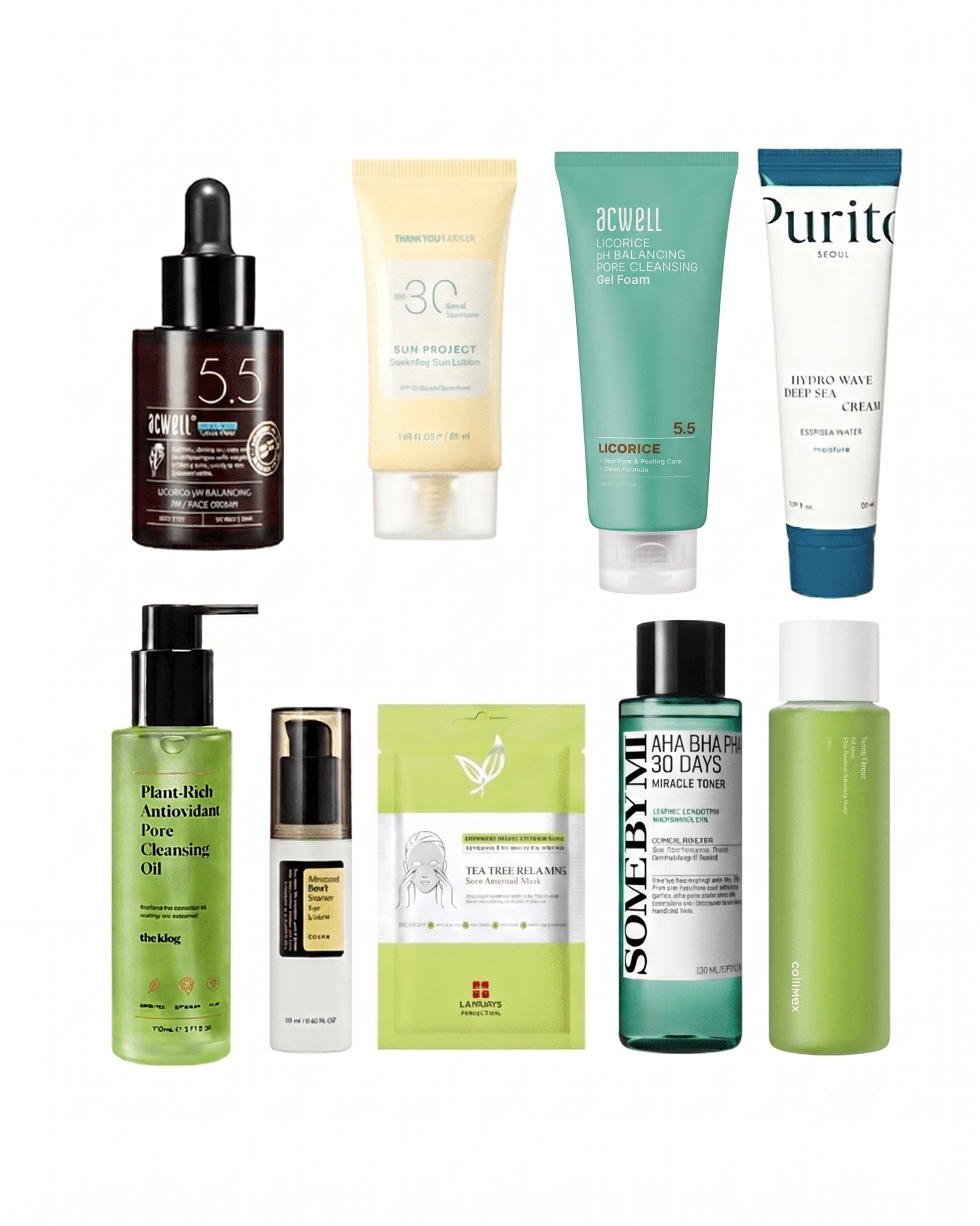 10-Step Korean Skin Care Routine Set (Oily Skin Type)