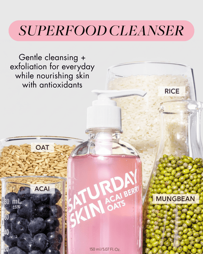 Acai Berry + Oats Antioxidant Gel Cleanser Water Cleanser SATURDAY SKIN 