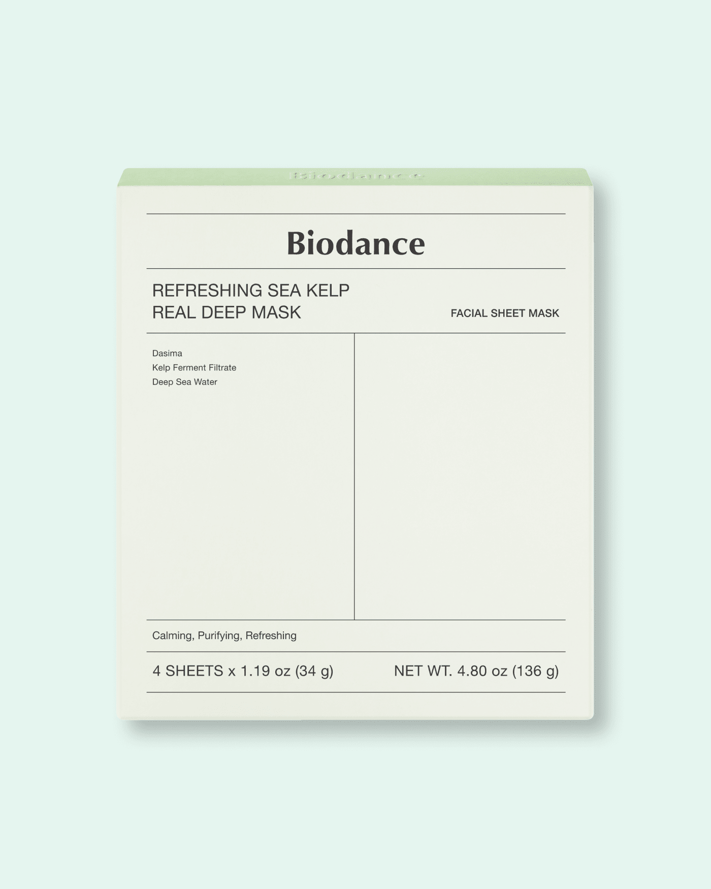 Refreshing Sea Kelp Real Deep Mask Sheet Mask Biodance 
