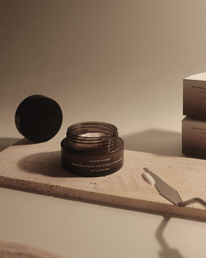 Black Rice Hyaluronic Cream Unscented Facial Moisturizer Haruharu Wonder 