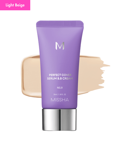 M Perfect Cover Serum BB Cream Makeup MISSHA 21 Light Beige 