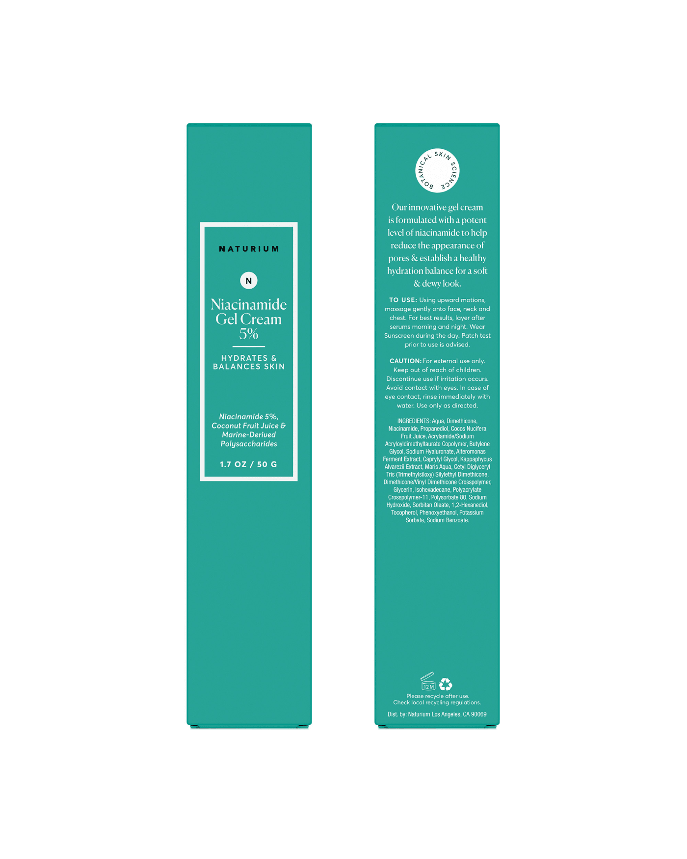 Niacinamide Gel Cream 5% Facial Moisturizer NATURIUM 