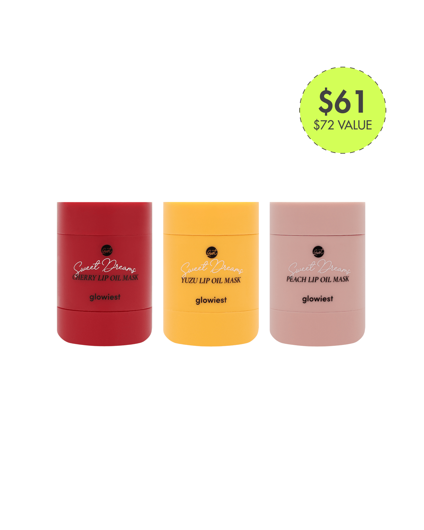 Glowiest Lip Oil Mask Trio Soko Glam 