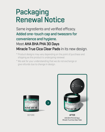 AHA-BHA-PHA 30 Days Miracle Truecica Clear Pad Physical SOME BY MI 