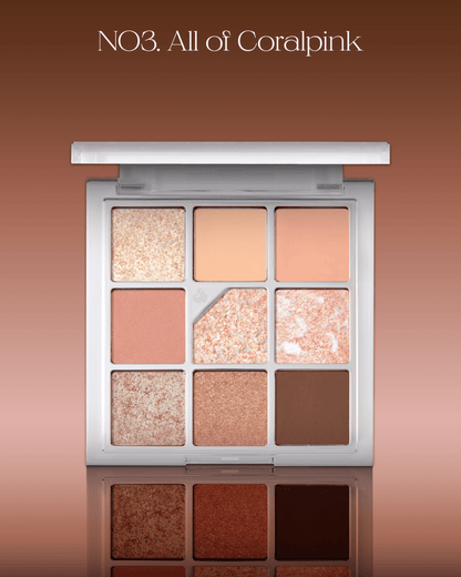 Glitterpedia Eye Palette No3. All of Coral Pink Eyeshadow UNLEASHIA 