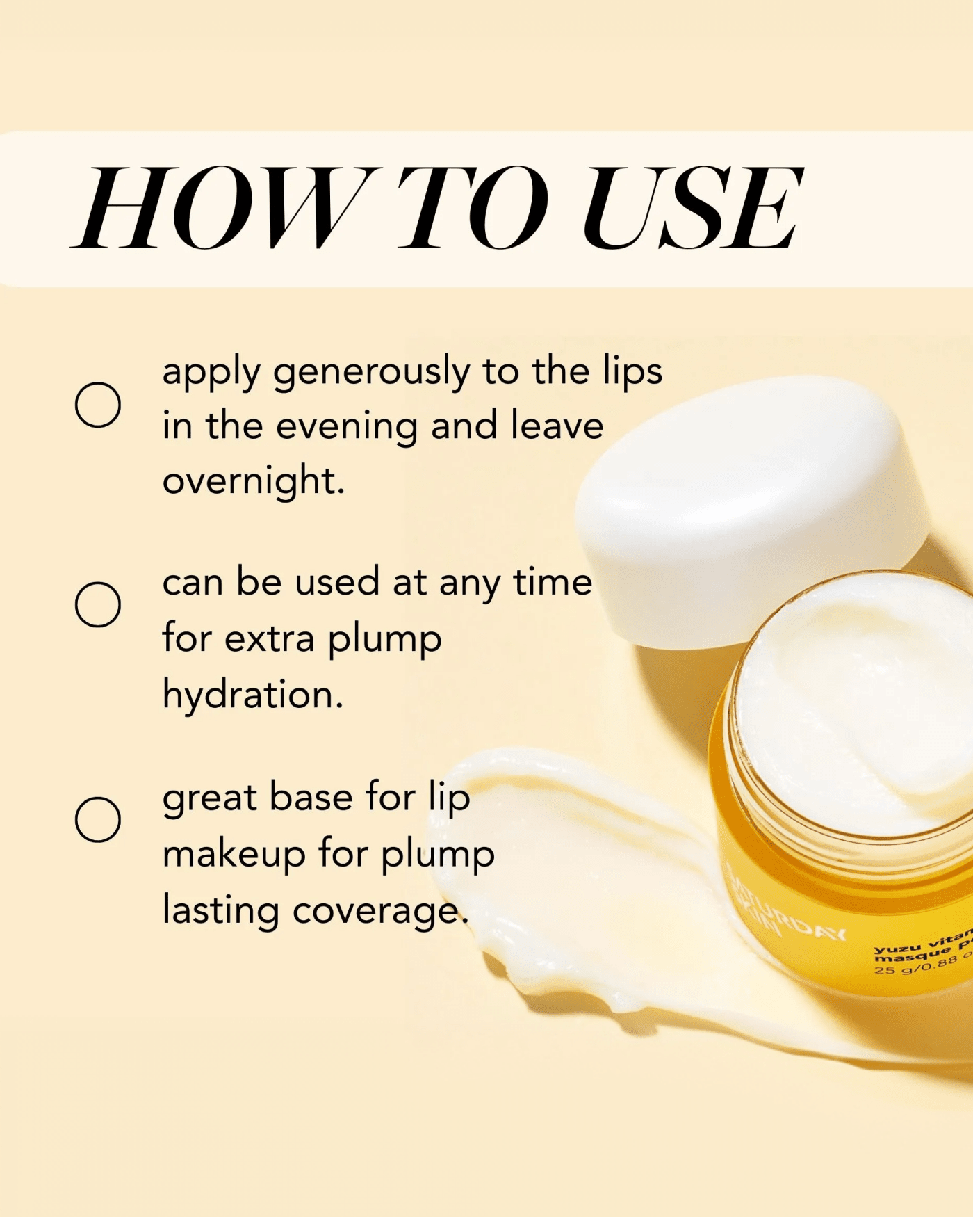 Yuzu Vitamin C Lip Mask Lip Treatment SATURDAY SKIN 