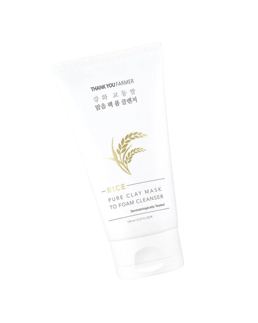 Rice Pure Clay Mask to Foam Cleanser Water Cleanser THANK YOU FARMER 