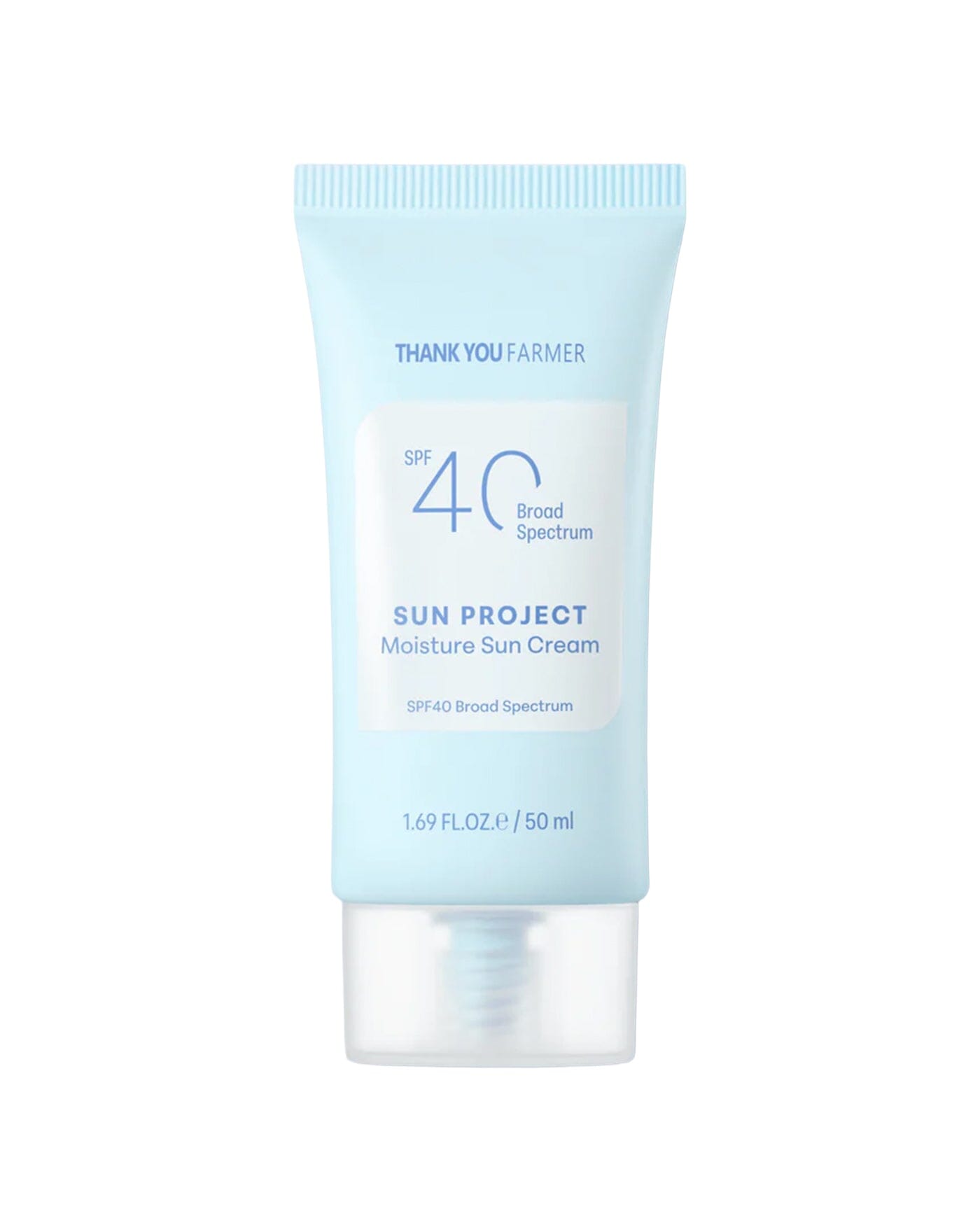 Sun Project Moisture Sun Cream SPF 40 Broad Spectrum Sunscreen THANK YOU FARMER 