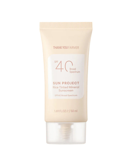 Sun Project Rice Tinted Mineral Sunscreen SPF 40 Broad Spectrum Sunscreen THANK YOU FARMER 
