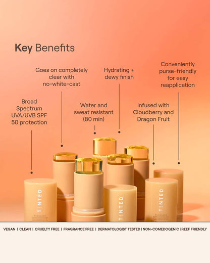 Hueguard Invisible Sunscreen Stick SPF 50 Sunscreen Live Tinted 