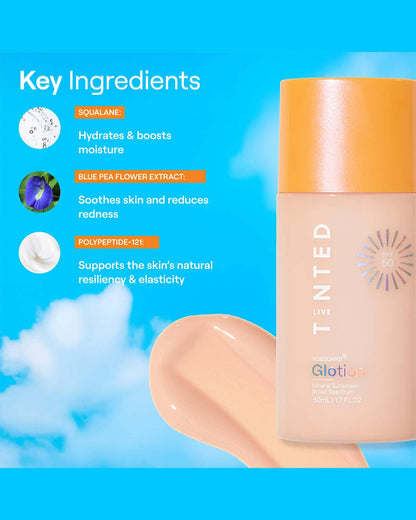Hueguard® Glotion Mineral Sunscreen Broad Spectrum SPF 50 Sunscreen Live Tinted 
