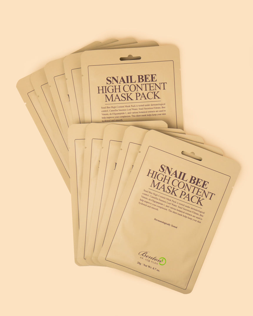 Snail Bee High Content Mask Pack (Box of 10) Product Picture with Packaging