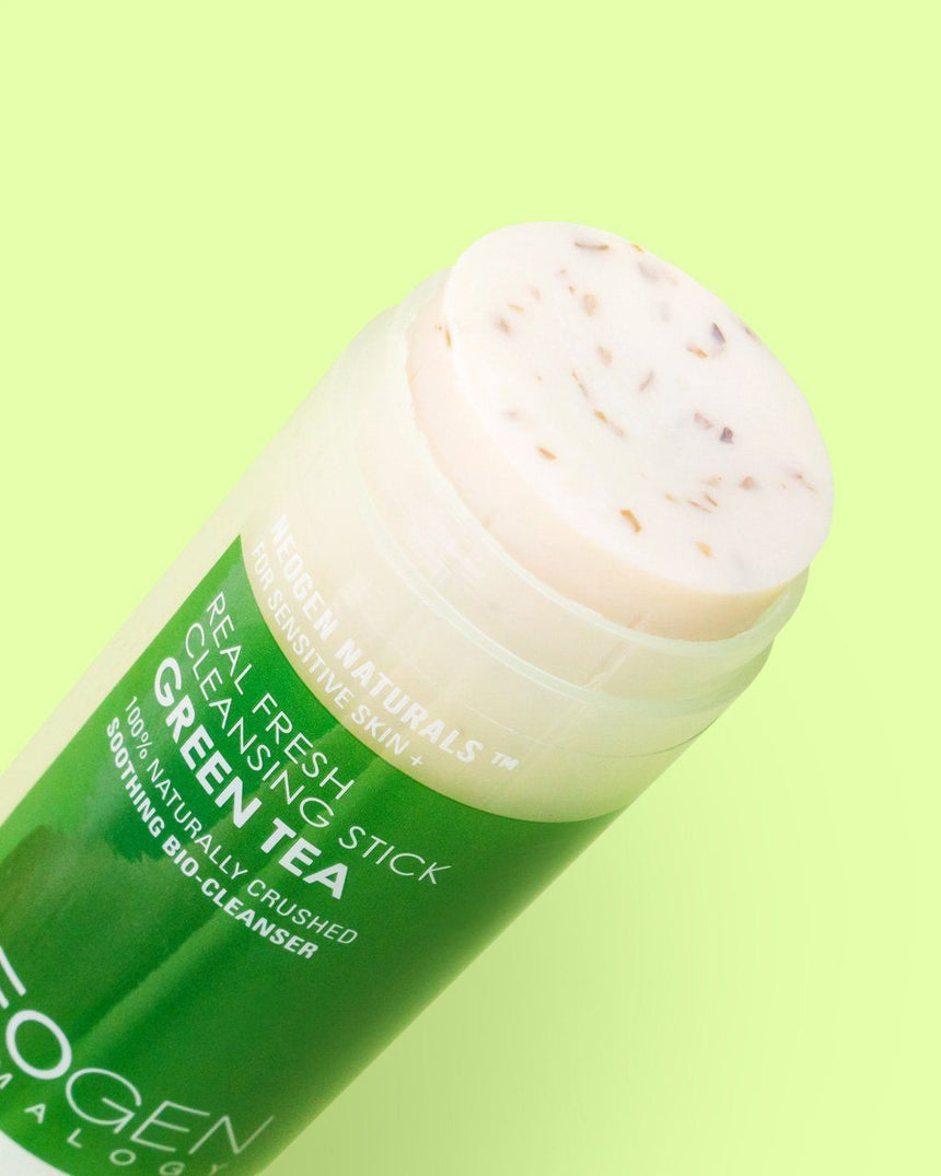 NEOGEN	Real Fresh Green Tea Cleansing Stick texture with green tea leaves