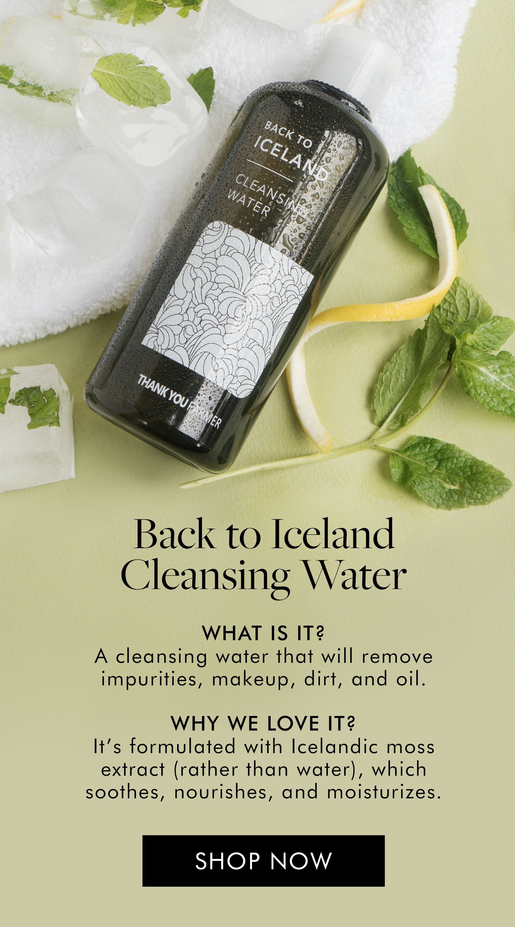Shop the back to iceland cleansing water