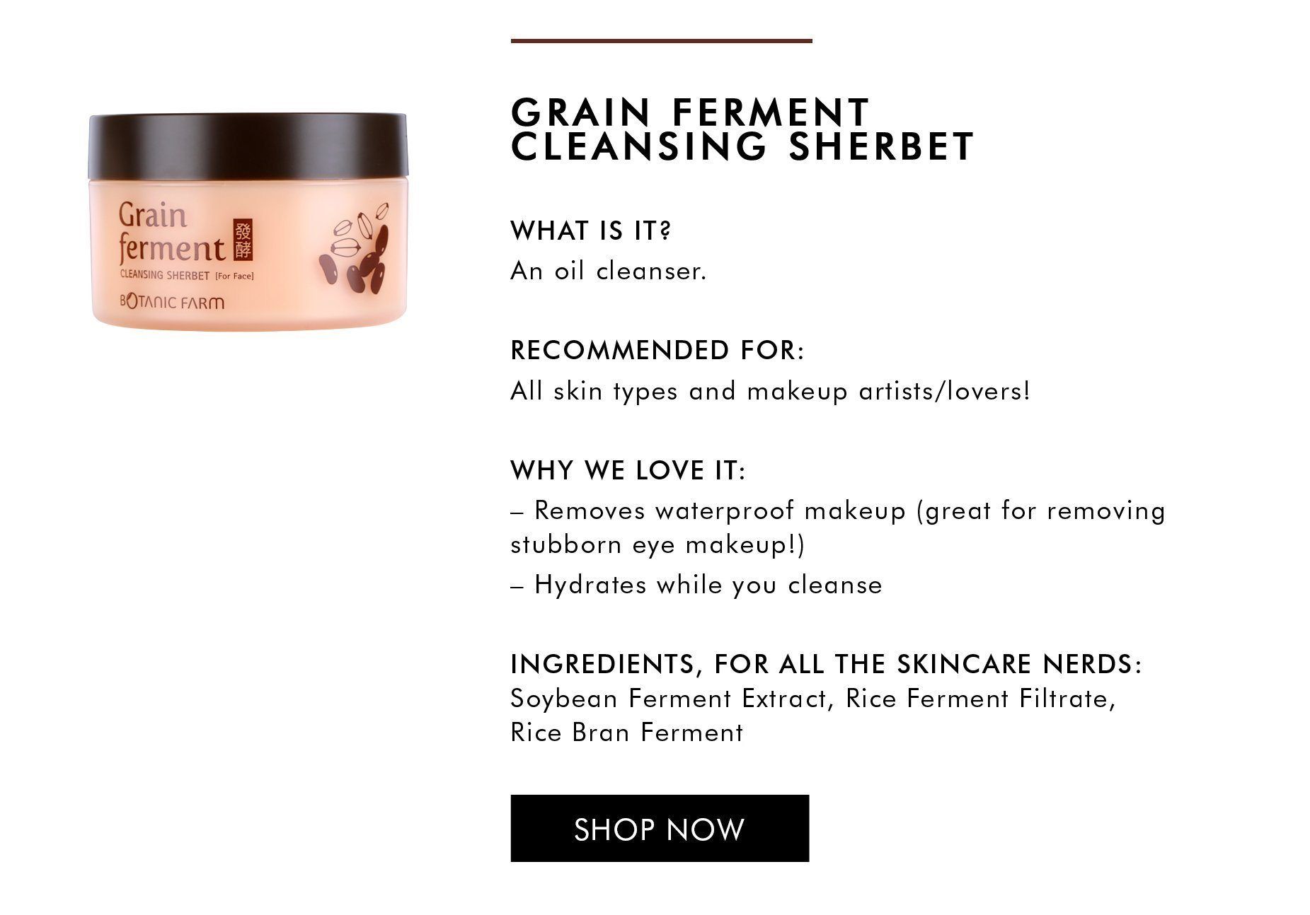 Shop grain ferment cleansing sherbet